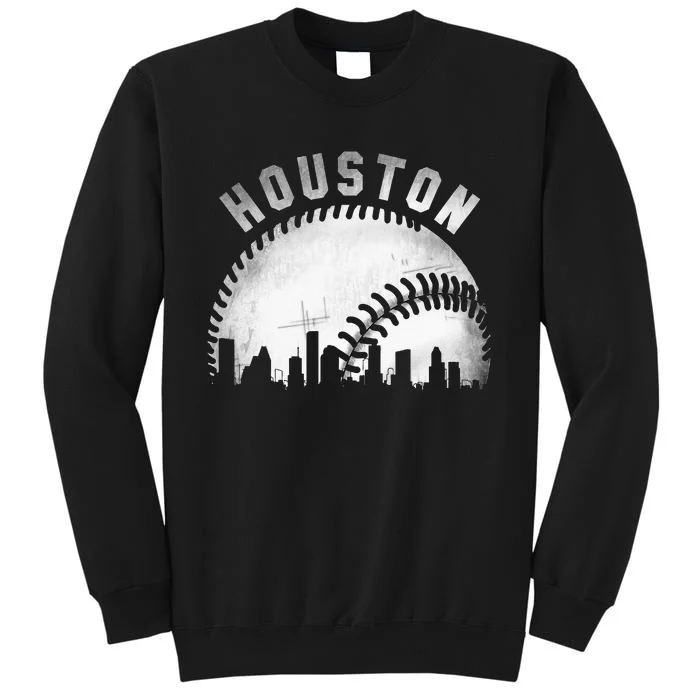 Vintage Houston Skyline City Baseball Tall Sweatshirt