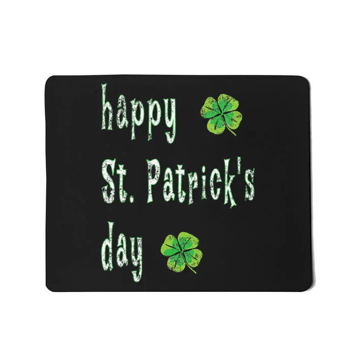 Vintage Happy St. Patrick's Day March 17th Saint Paddy Print Mousepad