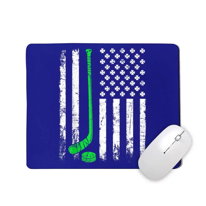 Vintage Hockey St Patricks Day American Flag Shamrock Great Gift Mousepad