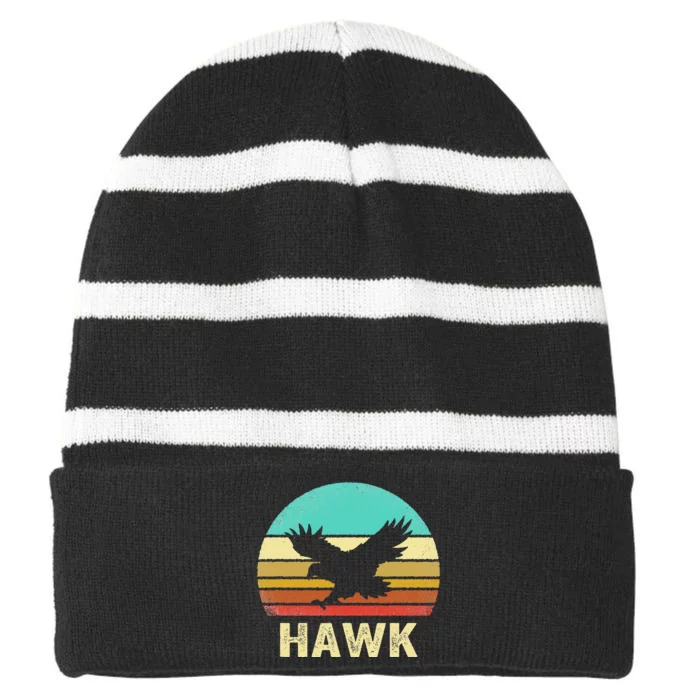 Vintage Hawk Sunset Striped Beanie with Solid Band