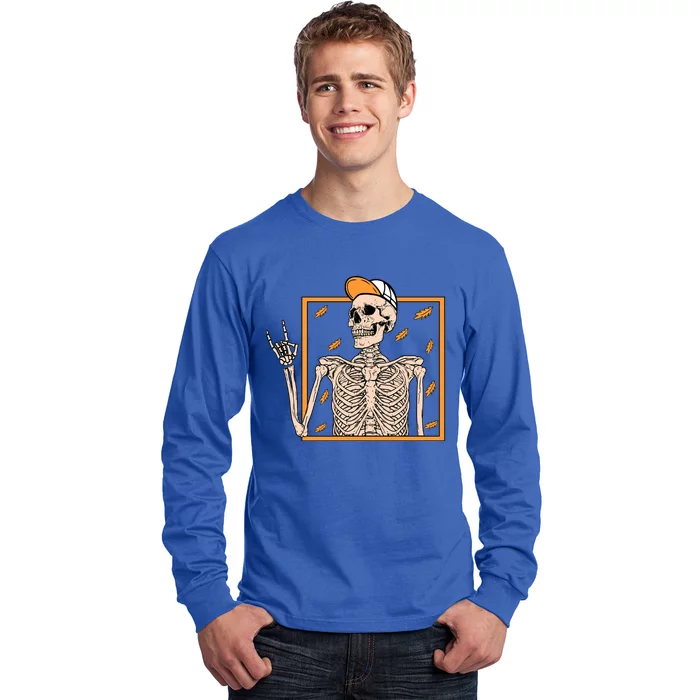 Vintage Halloween Skeleton Rock On Hand Skeleton Gift Long Sleeve Shirt