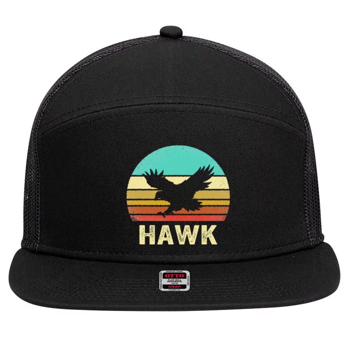 Vintage Hawk Sunset 7 Panel Mesh Trucker Snapback Hat