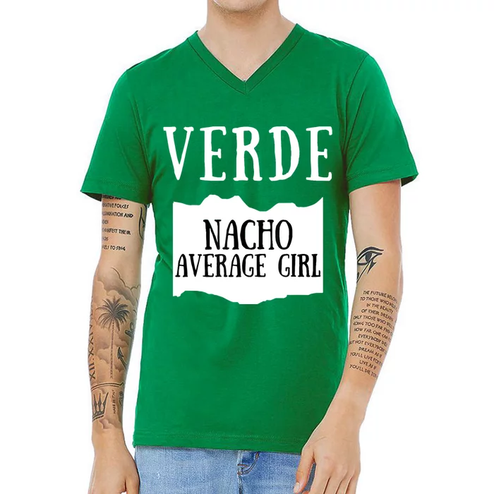 Verde Hot Sauce Packet Group Costume V-Neck T-Shirt