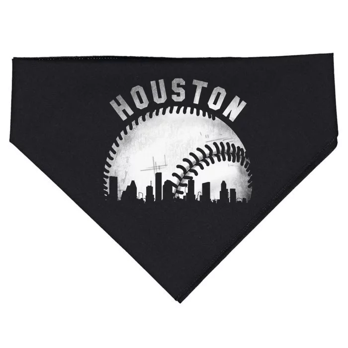 Vintage Houston Skyline City Baseball USA-Made Doggie Bandana