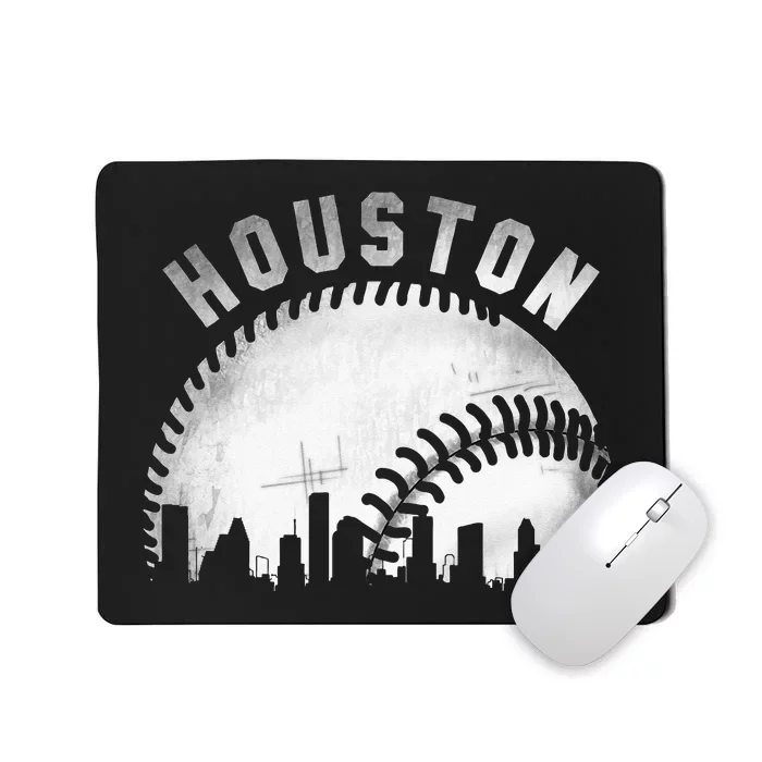 Vintage Houston Skyline City Baseball Mousepad