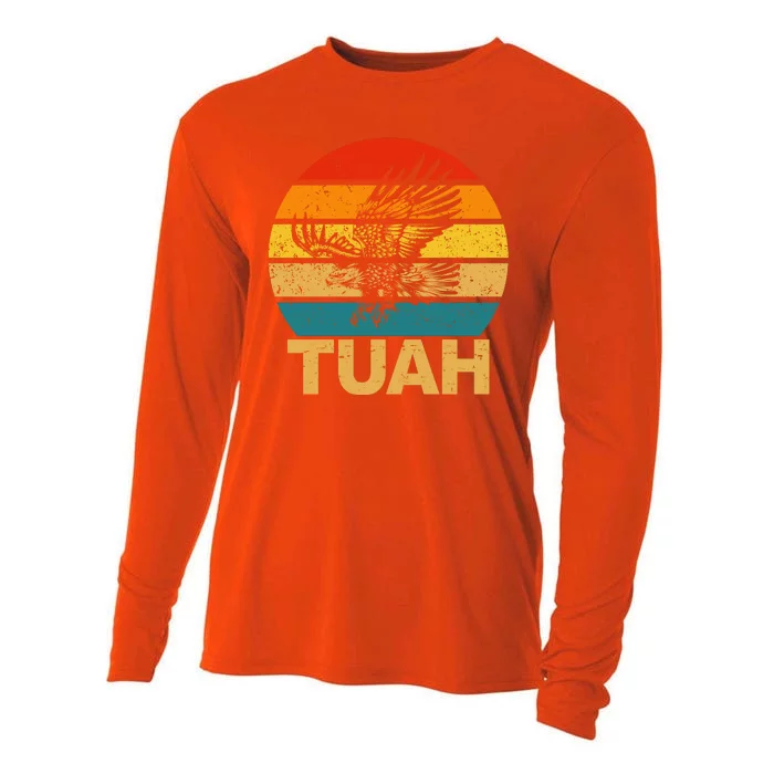 Vintage Hawk Tuah Hilarious Cooling Performance Long Sleeve Crew