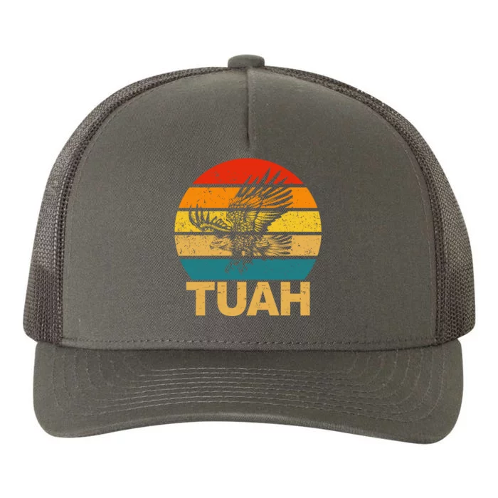 Vintage Hawk Tuah Hilarious Yupoong Adult 5-Panel Trucker Hat