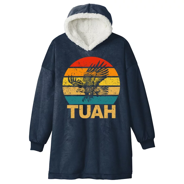 Vintage Hawk Tuah Hilarious Hooded Wearable Blanket