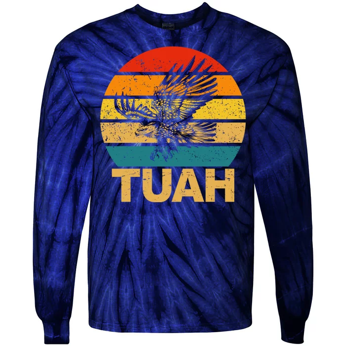 Vintage Hawk Tuah Hilarious Tie-Dye Long Sleeve Shirt