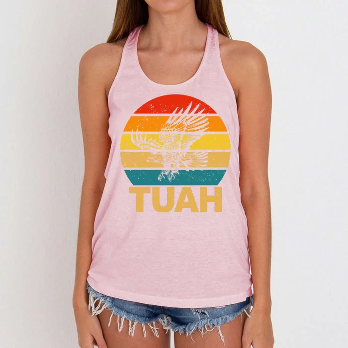 Vintage Hawk Tuah Hilarious Women's Knotted Racerback Tank