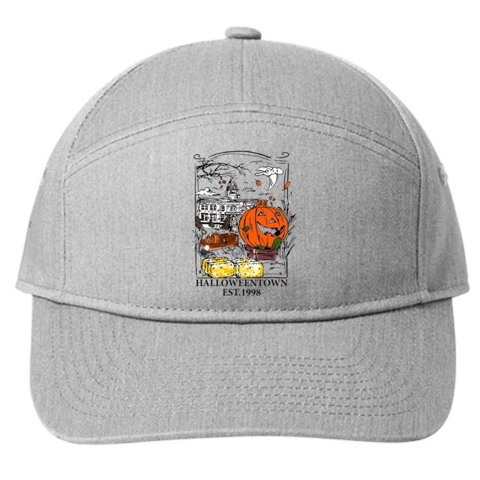 Vintage Halloween Town Gift 7-Panel Snapback Hat