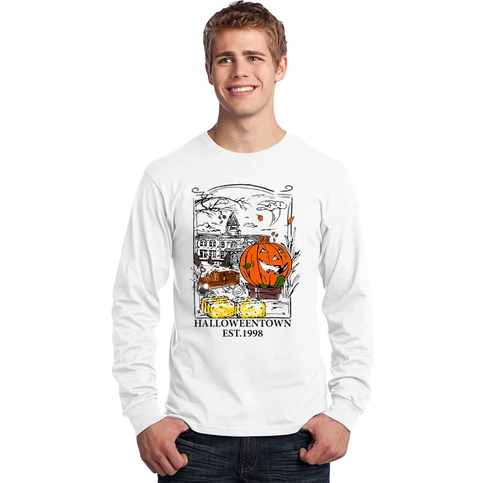 Vintage Halloween Town Gift Long Sleeve Shirt