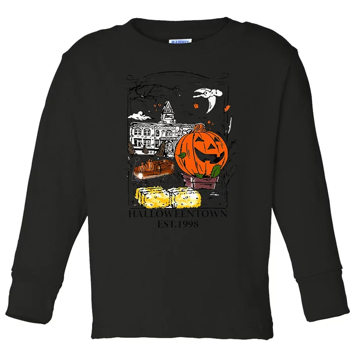 Vintage Halloween Town Gift Toddler Long Sleeve Shirt