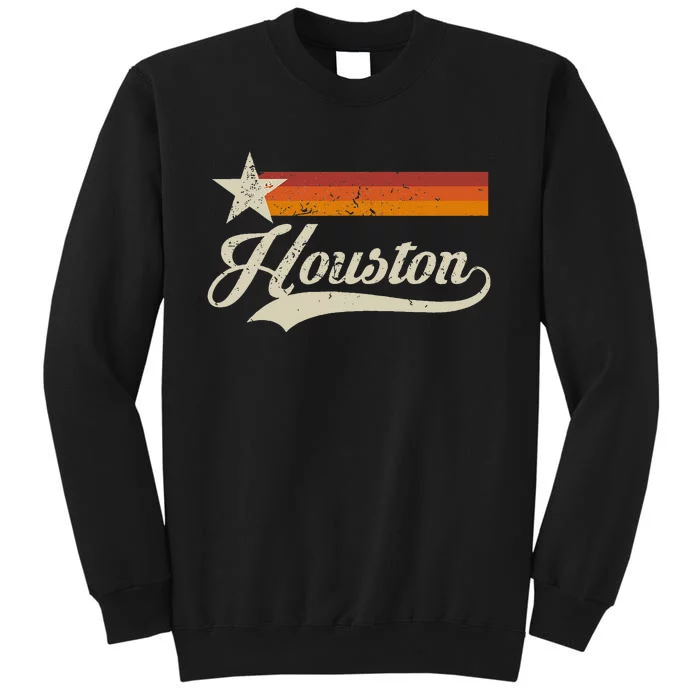 Vintage Houston Texas Houston Baseball Proud Tall Sweatshirt