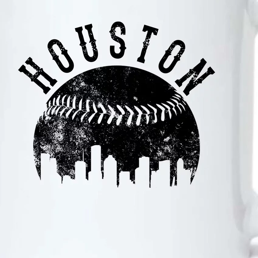 Vintage Houston Texas Sports Baseball Logo Skyline City Black Color Changing Mug