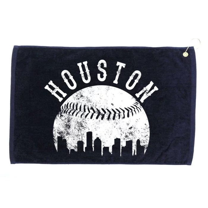 Vintage Houston Texas Sports Baseball Logo Skyline City Grommeted Golf Towel