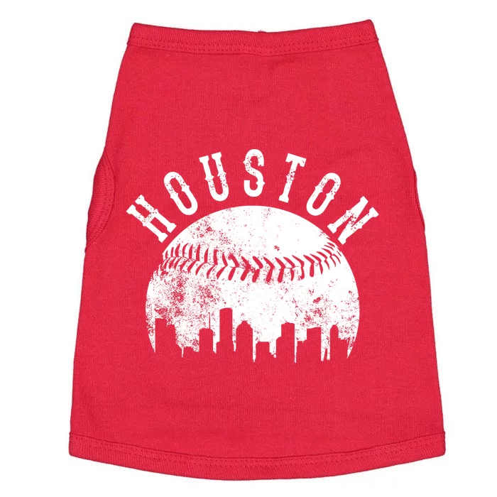 Vintage Houston Texas Sports Baseball Logo Skyline City Doggie Tank