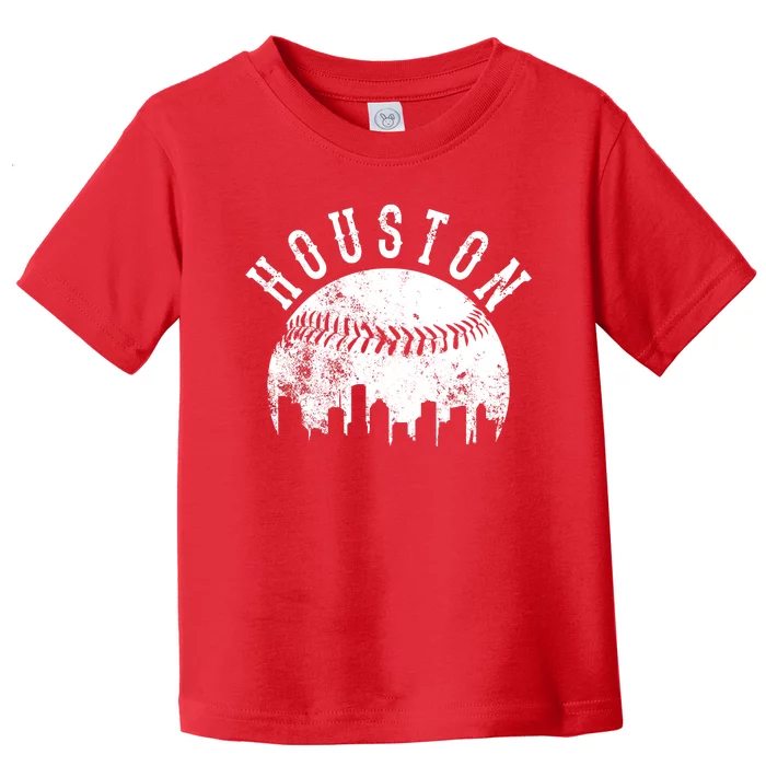 Vintage Houston Texas Sports Baseball Logo Skyline City Toddler T-Shirt