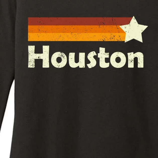 Vintage Houston Texas Logo Womens CVC Long Sleeve Shirt