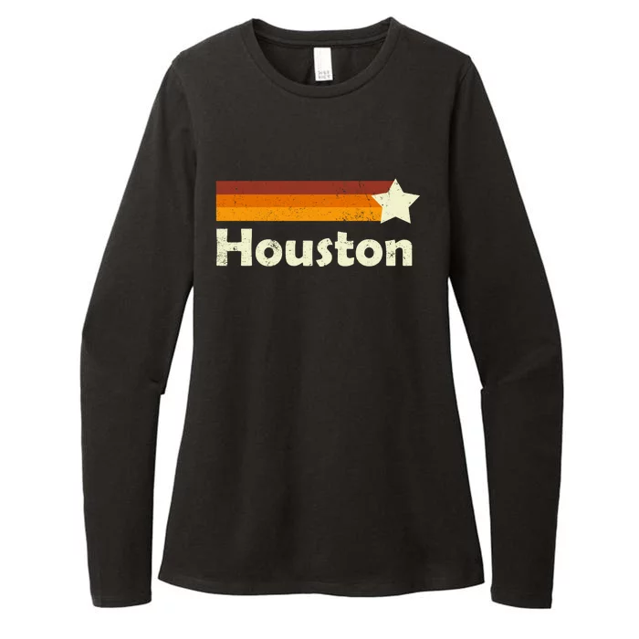 Vintage Houston Texas Logo Womens CVC Long Sleeve Shirt