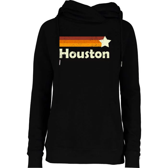 Vintage Houston Texas Logo Womens Funnel Neck Pullover Hood