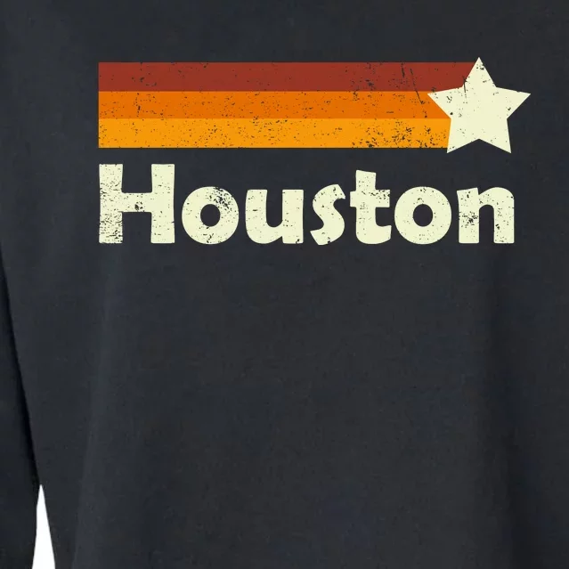 Vintage Houston Texas Logo Cropped Pullover Crew