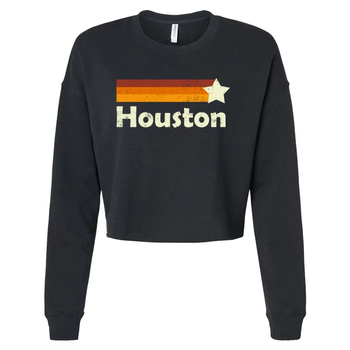 Vintage Houston Texas Logo Cropped Pullover Crew