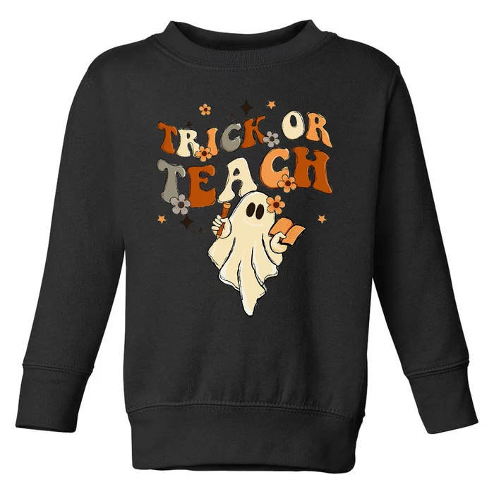 Vintage Halloween Teacher Life - Retro Trick or Teach Toddler Sweatshirt