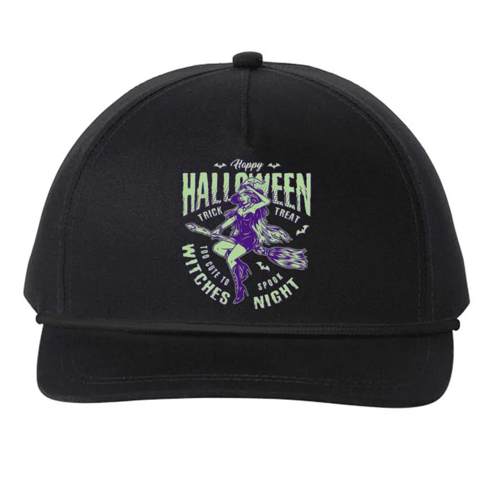 Vintage Halloween Too Cute To Spook Witches Night Snapback Five-Panel Rope Hat