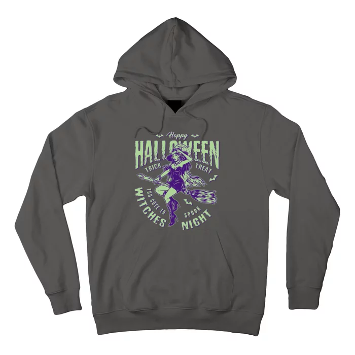 Vintage Halloween Too Cute To Spook Witches Night Hoodie