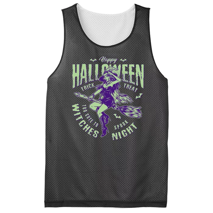 Vintage Halloween Too Cute To Spook Witches Night Mesh Reversible Basketball Jersey Tank