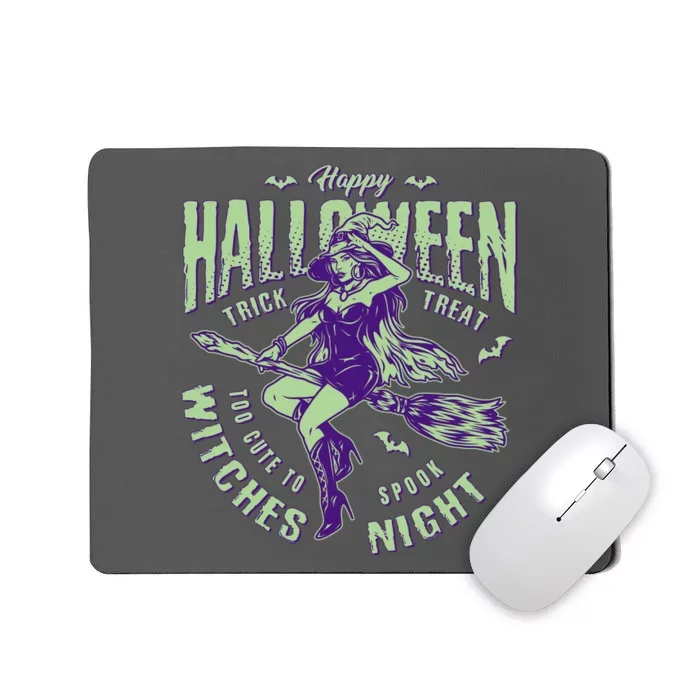 Vintage Halloween Too Cute To Spook Witches Night Mousepad