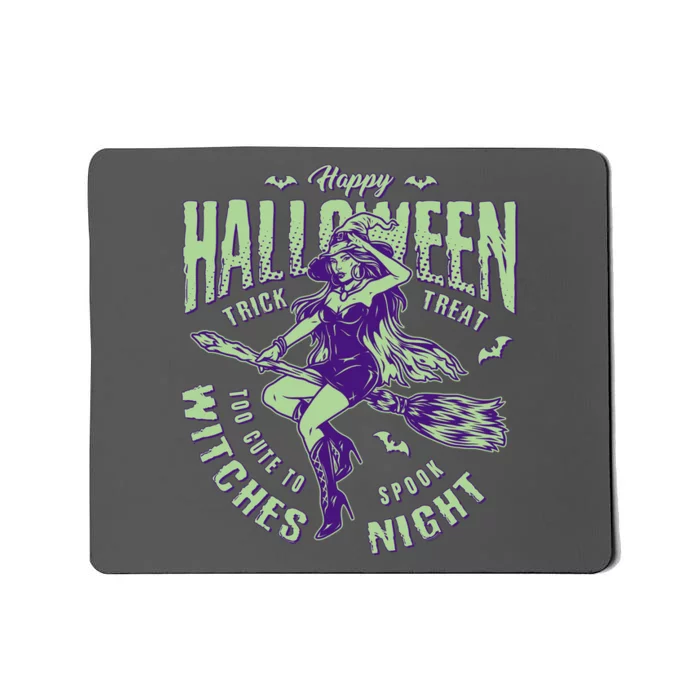 Vintage Halloween Too Cute To Spook Witches Night Mousepad