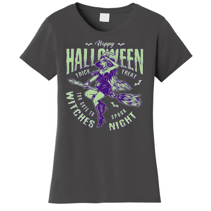 Vintage Halloween Too Cute To Spook Witches Night Women's T-Shirt