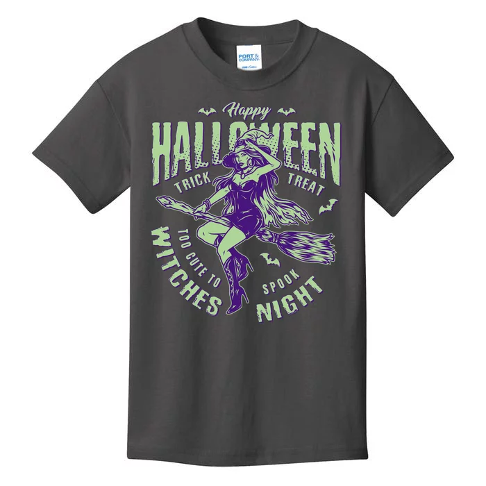 Vintage Halloween Too Cute To Spook Witches Night Kids T-Shirt