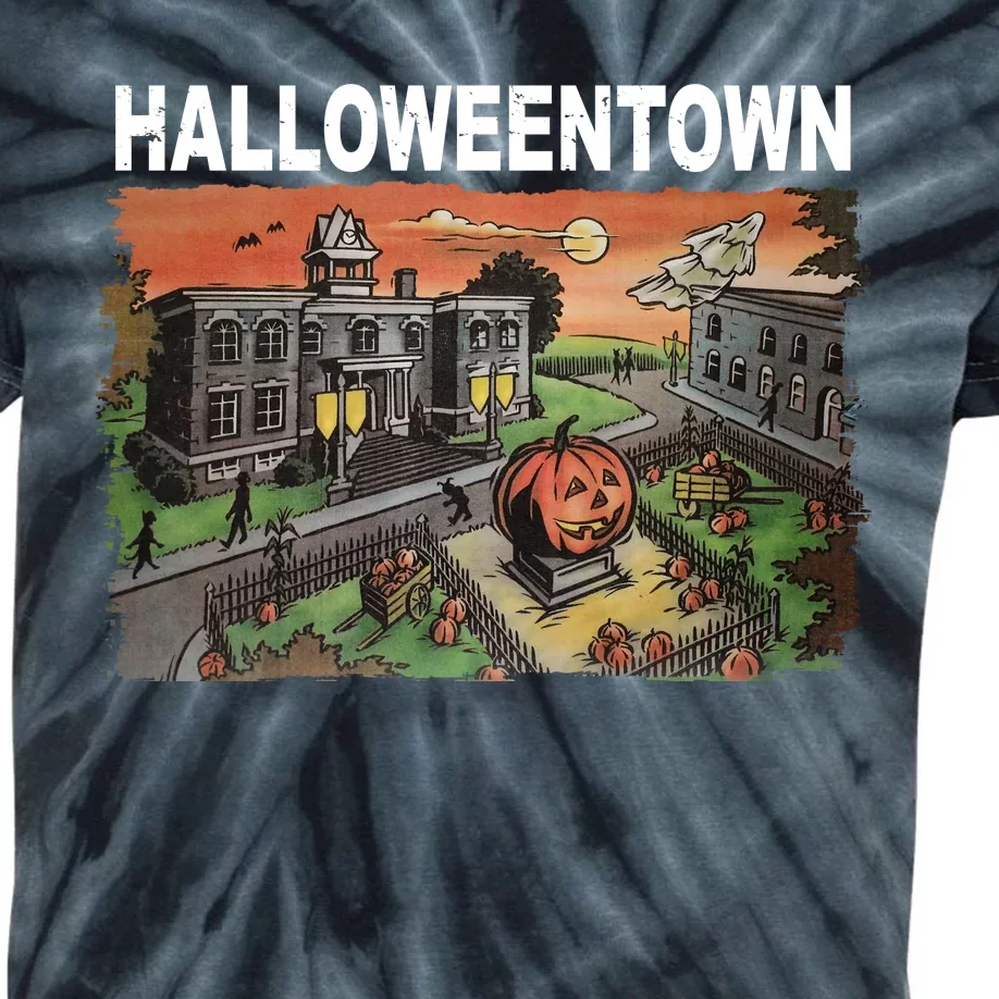 Vintage Halloween Town Kids Tie-Dye T-Shirt