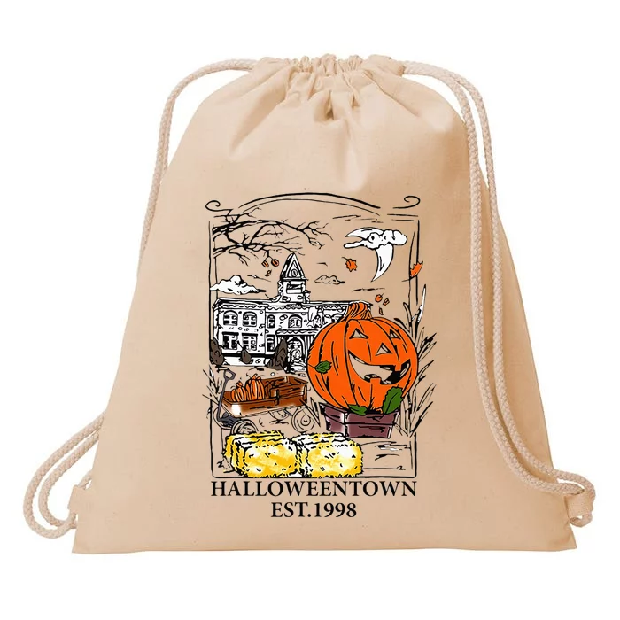 Vintage H.alloween Town Gift Funny Drawstring Bag