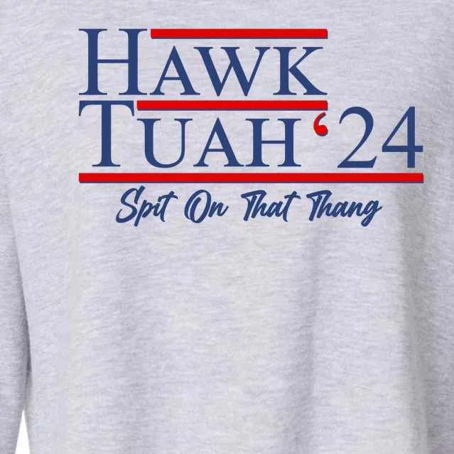 Vote Hawk Tuah 2024 Spit On That Thang Cropped Pullover Crew