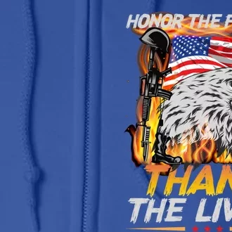 Veteran Honor The Fallen Thank The Living Usa Flag Gift Full Zip Hoodie