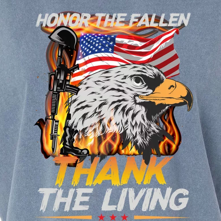 Veteran Honor The Fallen Thank The Living Usa Flag Gift Garment-Dyed Women's Muscle Tee