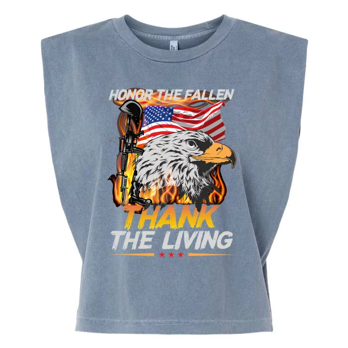 Veteran Honor The Fallen Thank The Living Usa Flag Gift Garment-Dyed Women's Muscle Tee