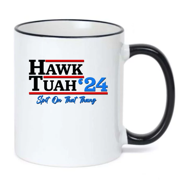 Vote Hawk Tuah 2024 Spit On That Thang Black Color Changing Mug