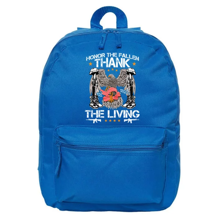 Veteran Honor The Fallen Thank The Living Usa Flag Gift Meaningful Gift 16 in Basic Backpack