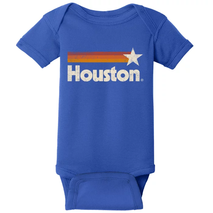 Vintage Houston Texas Gift Houston Strong Stripes Gift Baby Bodysuit