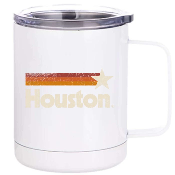 Vintage Houston Texas Gift Houston Strong Stripes Gift Front & Back 12oz Stainless Steel Tumbler Cup