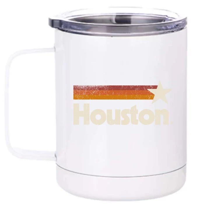 Vintage Houston Texas Gift Houston Strong Stripes Gift Front & Back 12oz Stainless Steel Tumbler Cup