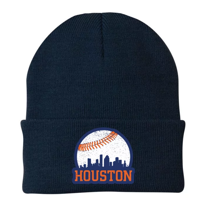 Vintage Houston Texas Skyline Baseball Game Knit Cap Winter Beanie