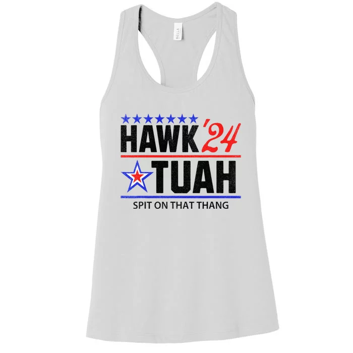 Vintage Hawk Tauh 24 Spit On That Thang Sarcastic Parody Women's Racerback Tank