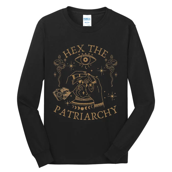 Vintage Hex The Patriarchy Feminist Witch Tall Long Sleeve T-Shirt