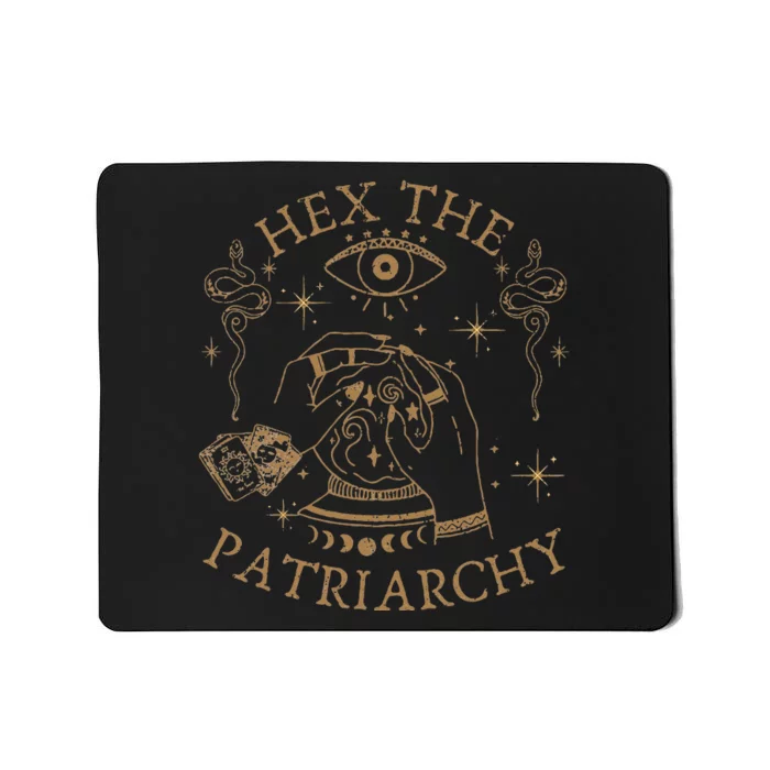 Vintage Hex The Patriarchy Feminist Witch Mousepad